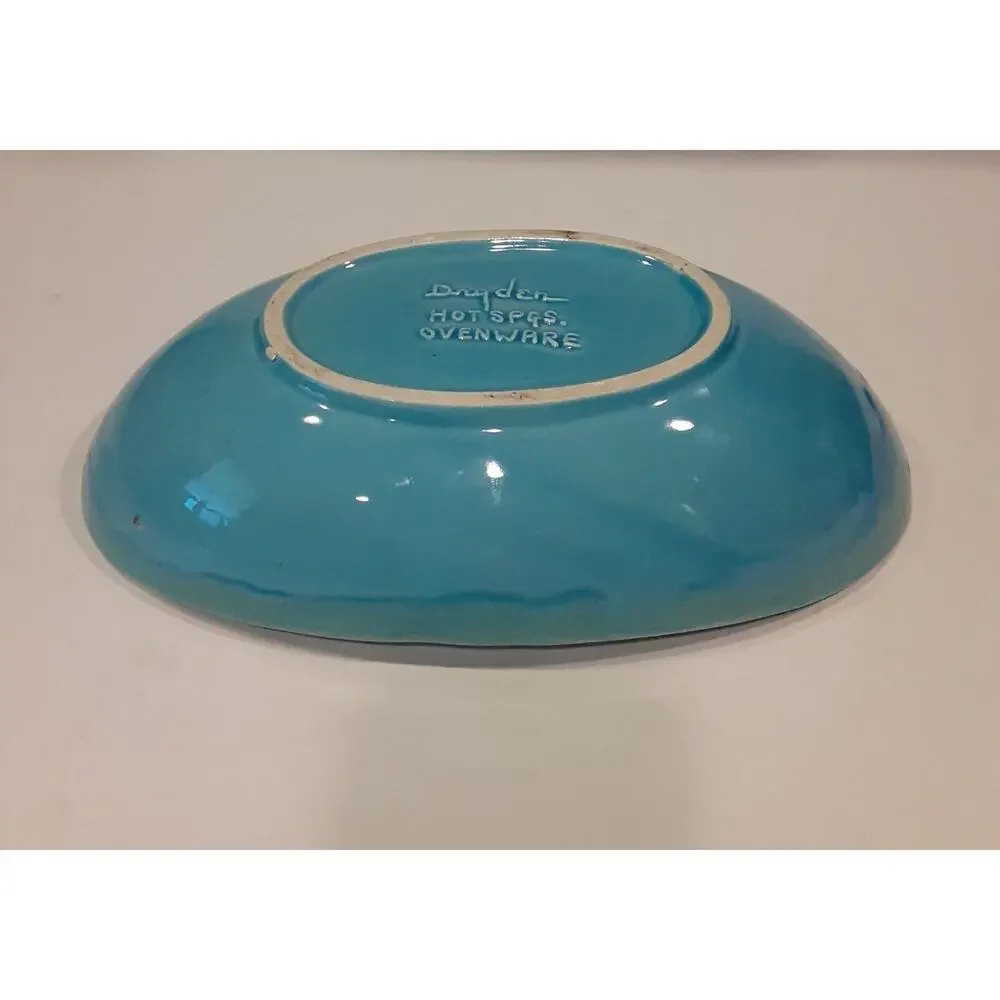 Vintage Dryden Hot Springs Ovenware Divided Dish Sea Blues